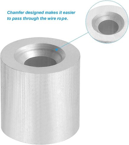 PATIKIL 5/16"/8mm Wire Rope Stop Sleeve,20 Pack Aluminum Crimping Loop Sleeve for Wire Rope and Cable Ferrule,Silver in Kuwait