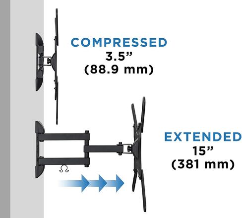 Mount-It! Full Motion TV Wall Mount Monitor Wall Bracket with Swivel and Articulating Tilt Arm, Fits 26 32 35 37 40 42 47 50 55 Inch LCD LED OLED Flat Screens up to 66 lbs and VESA 400x400 in Saudi Arabia