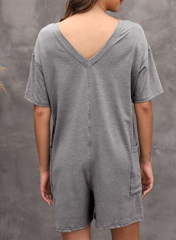 Happy Sailed Rompers for Women Casual Loose Crewneck One Piece Jumpsuits Overall Shorts Tee Romper with Pockets in Saudi Arabia