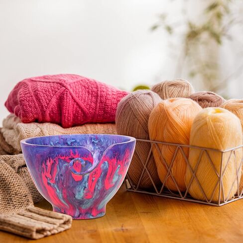 Ommi Handcrafted Resin Yarn Bowl, Knitting Resin Storage Bowl, Crochet Kit Organizer. (Purple) in Saudi Arabia