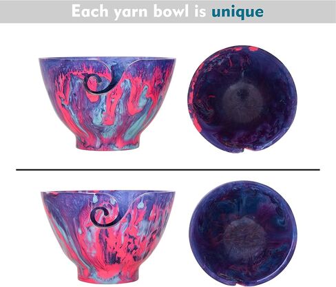 Ommi Handcrafted Resin Yarn Bowl, Knitting Resin Storage Bowl, Crochet Kit Organizer. (Purple) in Saudi Arabia