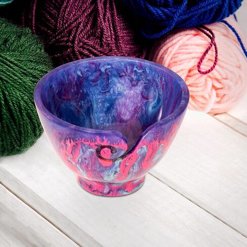 Ommi Handcrafted Resin Yarn Bowl, Knitting Resin Storage Bowl, Crochet Kit Organizer. (Purple) in Saudi Arabia