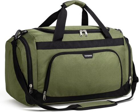 حقيبة رياضية صغيرة من Vorspack - حقيبة دفل سعة 40 لتر للرجال والنساء حقيبة من القماش الخشن خفيفة الوزن مع حجرة للأحذية وجيب مبلل وحقيبة سفر رياضية للسفر في صالة الألعاب الرياضية - أسود in Kuwait