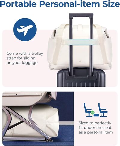 BAGSMART For Spirit Airlines Personal Item Bag, 23L Foldable Weekender Bags for Women Gym Tote Overnight Bag for Travel in Saudi Arabia