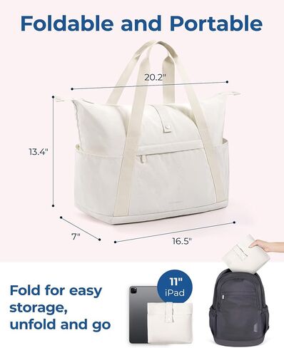 BAGSMART For Spirit Airlines Personal Item Bag, 23L Foldable Weekender Bags for Women Gym Tote Overnight Bag for Travel in Saudi Arabia