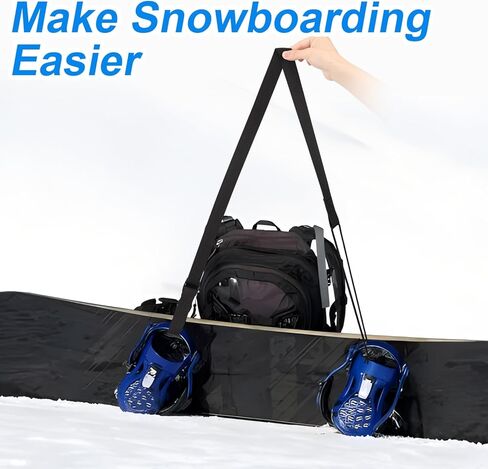 2PCS Snowboard Leashes, Adjustable Snowboard Binding Straps Covert Leash Ski Accessories for Men Women Kids Teenagers to Fasten Your Snowboard Boots (Black) in Saudi Arabia