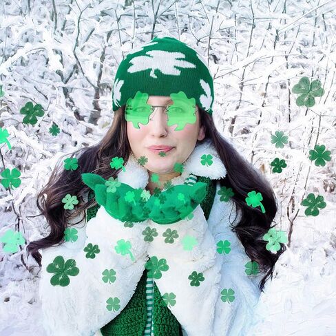قبعة صغيرة من Ausejopeac لعيد القديس باتريك شامروك مع نظارات أوراق نبات النفل لزي عيد القديس باتريك باللون الأخضر in Kuwait