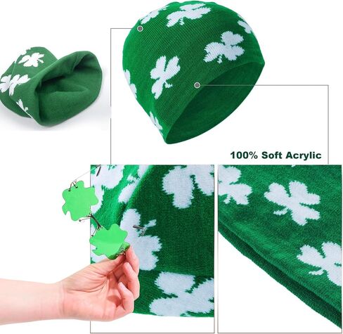 قبعة صغيرة من Ausejopeac لعيد القديس باتريك شامروك مع نظارات أوراق نبات النفل لزي عيد القديس باتريك باللون الأخضر in Kuwait
