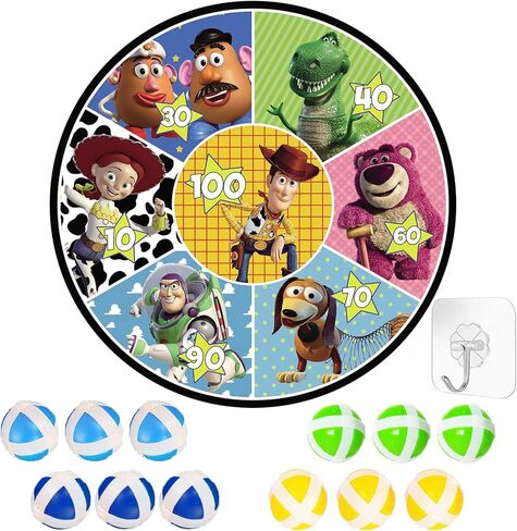 Toy Inspired Story Birthday Party Supplies - 26in Toy Story Board Game 12 Sticky Balls and Hooks Toy Story Party Favors Gifts Indoor Outdoor Kids Sports Game in Kuwait