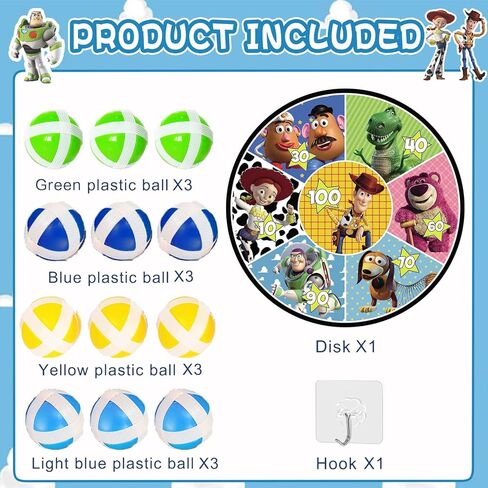 Toy Inspired Story Birthday Party Supplies - 26in Toy Story Board Game 12 Sticky Balls and Hooks Toy Story Party Favors Gifts Indoor Outdoor Kids Sports Game in Kuwait