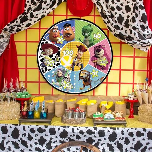 Toy Inspired Story Birthday Party Supplies - 26in Toy Story Board Game 12 Sticky Balls and Hooks Toy Story Party Favors Gifts Indoor Outdoor Kids Sports Game in Kuwait