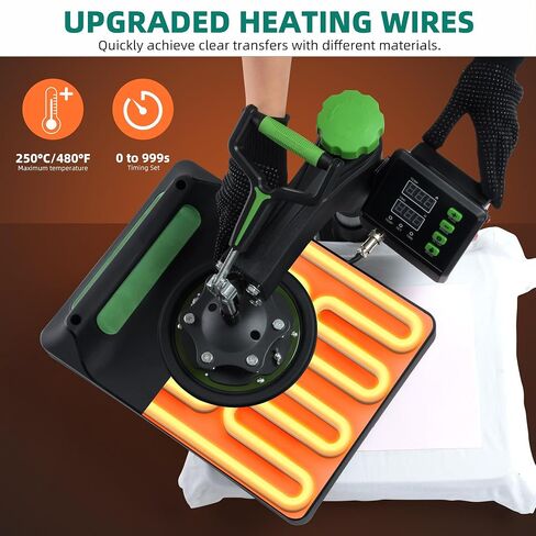 YITAHOME Heat Press Machine for T Shirts 15x12, 5-in-1 Mug Heat Press, Hat Heat Transfer, 360° Rotation Swing-Away Plate Heatpress, Dual-Tube Heating Printing for DIY T-Shirts, Caps, Mugs, Pillows in Saudi Arabia