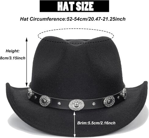 Kids Western Cowboy Hat for Boys Girls - Felt Fedora-Jazz-Hat for Kids 2-6Years in Saudi Arabia