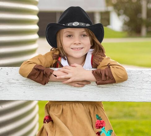 Kids Western Cowboy Hat for Boys Girls - Felt Fedora-Jazz-Hat for Kids 2-6Years in Saudi Arabia