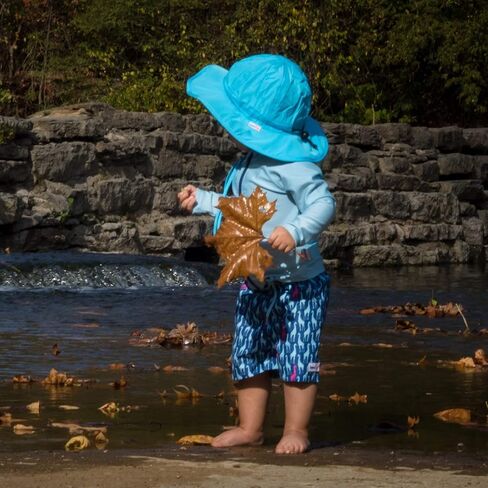 بدلة شمس ليمونية للأطفال من SwimZip - 2T + قبعة شمسية بحافة عريضة أكوا - 2-8 سنوات in Kuwait