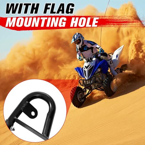 مصد قضيب الإمساك الخلفي ATV لـ Raptor، مصد مقبض السباق الخلفي من الفولاذ الأسود القوي HAKA TOUGH لـ 2006-2020 2021 2022 Yamaha Raptor 700 / 700R، دعامة علم متكاملة in Saudi Arabia