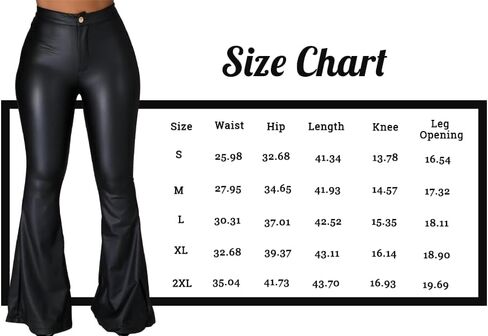 سروال ضيق من الجلد الصناعي للسيدات من Zebaexf، سروال ضيق من الجلد عالي الخصر ذو جرس سفلي in Kuwait