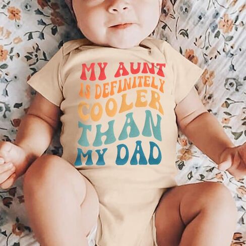 CM C&M WODRO Newborn Infant Girl Boy Bodysuit My Aunt Is Cooler Than My Dad Funny Baby Onesie Romper Unisex Baby Clothes Gift in Saudi Arabia