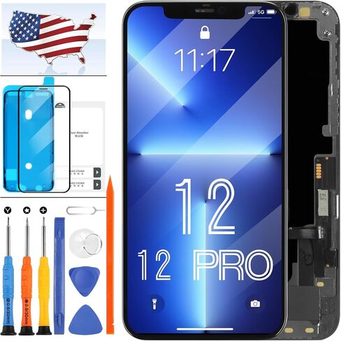 A-MIND لهاتف iPhone 12/12 Pro شاشة LCD بديلة لهاتف iPhone 12 A2172 A2402 A2404/12 Pro A2341 A2406 A2408 A2407 6.1 بوصة شاشة LCD تعمل باللمس استبدال مجموعة محول الأرقام مع أدوات TFT in Saudi Arabia