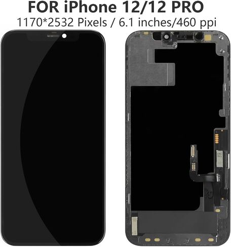 A-MIND لهاتف iPhone 12/12 Pro شاشة LCD بديلة لهاتف iPhone 12 A2172 A2402 A2404/12 Pro A2341 A2406 A2408 A2407 6.1 بوصة شاشة LCD تعمل باللمس استبدال مجموعة محول الأرقام مع أدوات TFT in Saudi Arabia