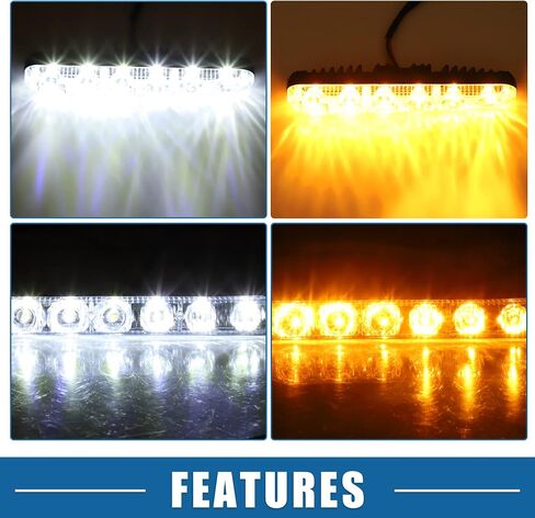 شريط إضاءة نهاري LED للسيارة ABSOPRO مقاس 6.7 بوصة، مصباح ضباب للقيادة على الطرق الوعرة، ضوء عمل للقارب، مقاوم للماء 6000 كلفن، ضوء أبيض، ألومنيوم أسود (مجموعة من 2) in Kuwait