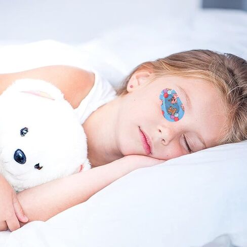 رقعات عين لاصقة للأطفال ذوي العين الكسولة، 40 قطعة من رقعة عين ملونة قابلة للتنفس للأطفال الأولاد والبنات، 4 ملصقات بتصميمات ممتعة، وسادة رقعة عين للاستعمال مرة واحدة لعلاج الحول in Kuwait