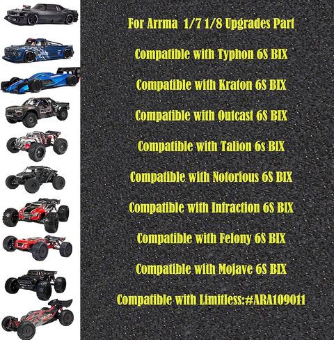 RCMOXETO ألومنيوم 25t سيرفو قرن مع وصلات توجيه لـ 1/8 ARRMA ترقيات أجزاء لـ 1/8 Kraton Typhon Outcast Notorious Talion 6S BLX 1/7 Infraction Felony Limitless Mojave 6S BLX in Kuwait