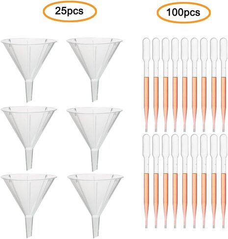 مجموعة قمع وماصات نقل بلاستيكية للاستعمال مرة واحدة من ULAB، 25 قطعة قمع، قطر 65 × 78 مم، 100 قطعة من ماصة باستور، غطاء 7 مل، مادة LDPE، UGF1004 in Kuwait