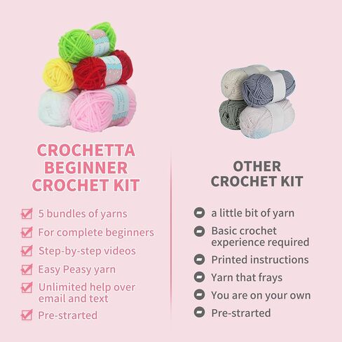 QICOAL Crochet Kit for Beginners, Cute Strawberry Pig, DIY Knitting Kit Perfect Craft Supplies Gift for Adult Kids with Step-by-Step Video Tutorials and Yarns, Hook, Accessories (Strawberry Pig) in Saudi Arabia