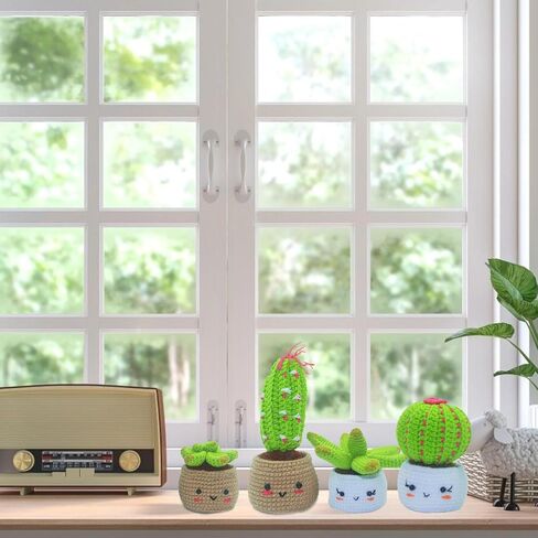 QICOAL Arts, Crafts & Sewing Knitting & Crochet Beginner Crochet kit for Adults Kids DIY Craft Supplies Cute Animals Amigurumi Gift Easy Peasy Yarn(4 Plants) in Saudi Arabia