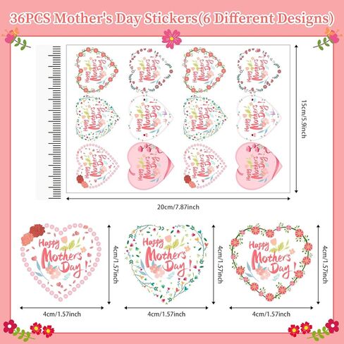Mother's Day Stickers, 36 Pcs Mother's Day Gift Label Stickers, Mother's Day Label Gift Stickers, Mother's Day Party Gift Decorations in Kuwait