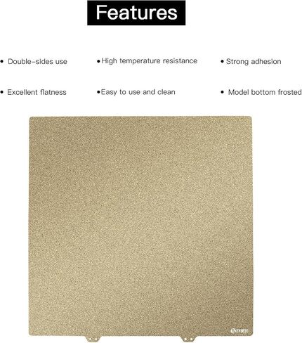 FYSETC 3D Printing Build Platform CR10 S5 Flexible Spring Steel Sheet 510x510mm/20x20in Double Sided Textured Pei Powder Coated Gold Build Plate with Sticker Base Compatible with CR10 S5 in Kuwait