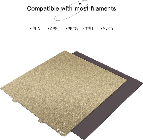 FYSETC 3D Printing Build Platform CR10 S5 Flexible Spring Steel Sheet 510x510mm/20x20in Double Sided Textured Pei Powder Coated Gold Build Plate with Sticker Base Compatible with CR10 S5 in Kuwait