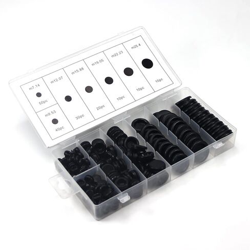 Fielect 170Pcs Rubber Grommet Kit Firewall Hole Plug Assortment 7 Common Sizes Rubber Gasket Kit Electrical Wire Gasket for Auto Body and Sheet Metal in Saudi Arabia