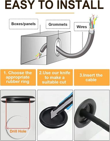 Fielect 170Pcs Rubber Grommet Kit Firewall Hole Plug Assortment 7 Common Sizes Rubber Gasket Kit Electrical Wire Gasket for Auto Body and Sheet Metal in Saudi Arabia
