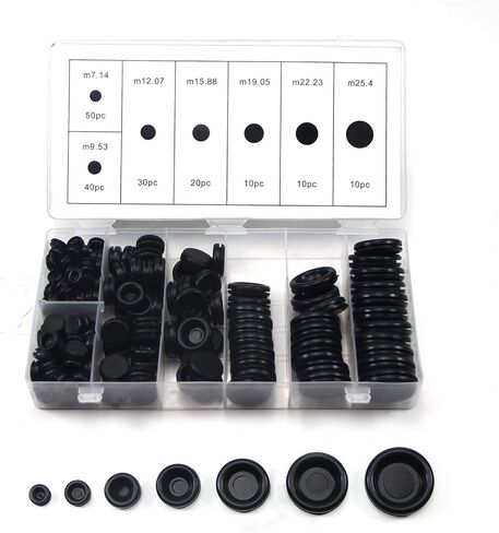 Fielect 170Pcs Rubber Grommet Kit Firewall Hole Plug Assortment 7 Common Sizes Rubber Gasket Kit Electrical Wire Gasket for Auto Body and Sheet Metal in Saudi Arabia
