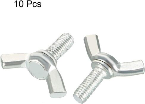 Uxcell Wingbolt فراشة الجناح الإبهام مسامير اليد البراغي M8x30mm 1.25mm الملعب الكربون الصلب 20 قطعة in Kuwait