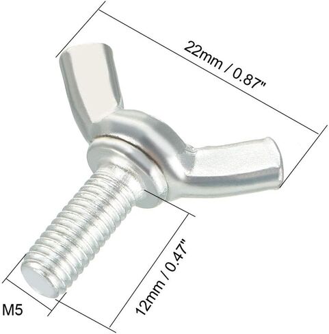 Uxcell Wingbolt فراشة الجناح الإبهام مسامير اليد البراغي M8x30mm 1.25mm الملعب الكربون الصلب 20 قطعة in Kuwait