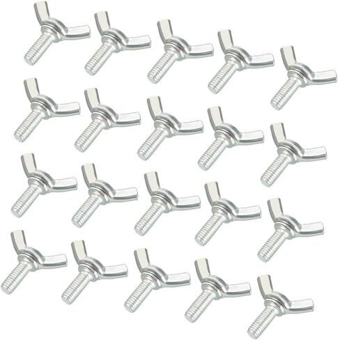 Uxcell Wingbolt فراشة الجناح الإبهام مسامير اليد البراغي M8x30mm 1.25mm الملعب الكربون الصلب 20 قطعة in Kuwait