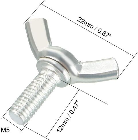 Uxcell Wingbolt فراشة الجناح الإبهام مسامير اليد البراغي M8x30mm 1.25mm الملعب الكربون الصلب 20 قطعة in Kuwait