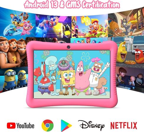 MOOKIA Kids Tablet 10 inch Android 13 Tablet for Kids 3-12 Quad Core 3+32GB Dual Camera GMS Certified WiFi Tablet Parental Control with Drop-Proof Case in Saudi Arabia