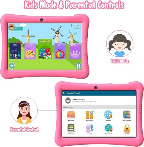 تابلت MOOKIA Kids مقاس 10 بوصات يعمل بنظام Android 13 للأطفال من عمر 3 إلى 12 عامًا رباعي النواة 3+32 جيجا بايت وكاميرا مزدوجة معتمدة من GMS وواي فاي وتحكم أبوي مع حافظة مقاومة للسقوط in Saudi Arabia