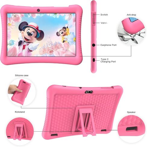 تابلت MOOKIA Kids مقاس 10 بوصات يعمل بنظام Android 13 للأطفال من عمر 3 إلى 12 عامًا رباعي النواة 3+32 جيجا بايت وكاميرا مزدوجة معتمدة من GMS وواي فاي وتحكم أبوي مع حافظة مقاومة للسقوط in Saudi Arabia