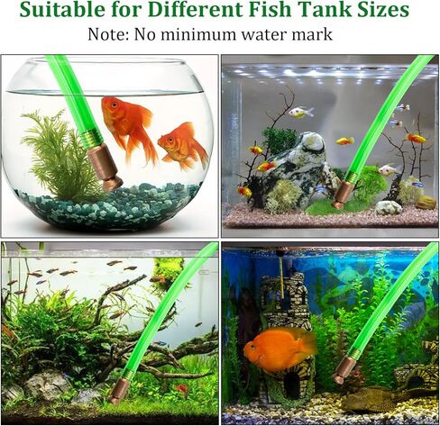 مجموعة تنظيف خزان الأسماك من ديكسبويني، مكنسة الحصى لحوض السمك، مجموعة سيفون مضخة سيفون لخزانات الأسماك الصغيرة الكبيرة، تدفق مياه عالي سريع مع شفط قوي ومنظف مبدل المياه سهل التركيب in Kuwait