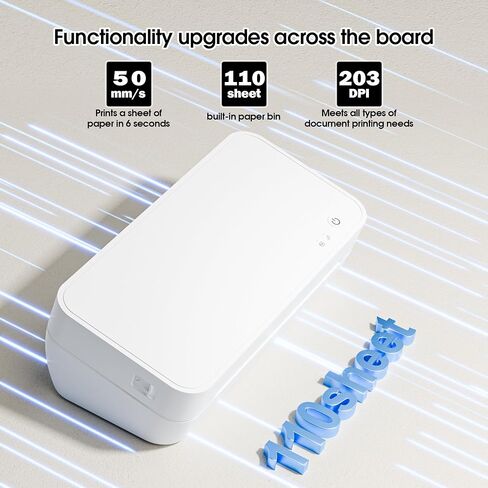 طابعات PhoFuta WiFi الحرارية للاستخدام المنزلي، طابعة لاسلكية بدون حبر للسفر، تدعم الطابعة الصغيرة مقاس 8.5 بوصة × 11 بوصة/A4/A5/B5، متوافقة مع الهاتف والكمبيوتر المحمول للمكتب المنزلي، للاستخدام المدرسي باللون الأبيض in Saudi Arabia