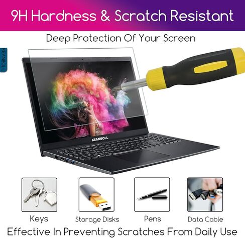 واقي شاشة كمبيوتر محمول مقاس 14 بوصة، واقي زجاجي مقوى لأجهزة الكمبيوتر المحمول HP/Dell/Sony/ASUS/Samsung/Lenovo/Acer/MSI/LG/Razer Blade مقاس 14 بوصة 16:9، مضاد للانفجار، مقاوم لبصمات الأصابع in Kuwait