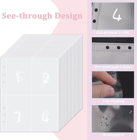 HAUTOCO 100 Envelopes Money Saving Challenge A5 Binder, Savings Challenges Book to Save $5,050, 500, 10,000, Budget Binder with Cash Envelopes, PVC Money Saving Binder with Challenge Trackers, Pink in Saudi Arabia