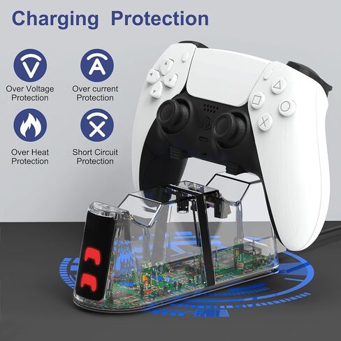 محطة شاحن وحدة تحكم PS5 Slim، شاحن وحدة تحكم PS5 للشحن السريع للحافة ووحدة التحكم المزدوجة، وحدة تحكم PS5 in Kuwait