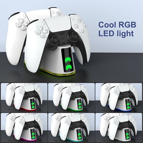 محطة شاحن وحدة تحكم PS5 Slim، شاحن وحدة تحكم PS5 للشحن السريع للحافة ووحدة التحكم المزدوجة، وحدة تحكم PS5 in Kuwait