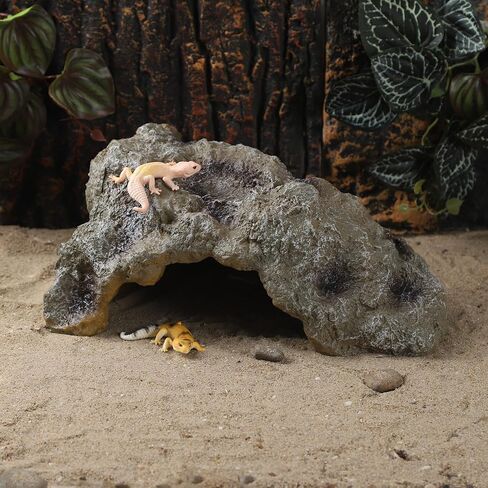 IBWell Resin Leopard Gecko Hide, True to Nature Reptile Rock for Bearded Dragon Hideout Snake Hides for Ball Pythons, Tortoise House Terrarium DÉCor - Small in Kuwait
